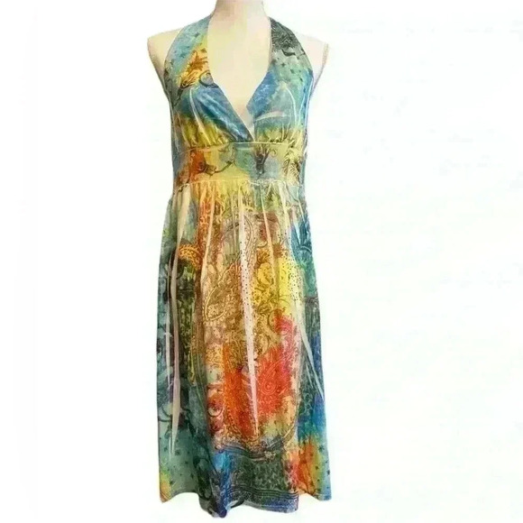 Cristinalove Summer DRESS halter sparkle gem Sz L - Picture 1 of 3